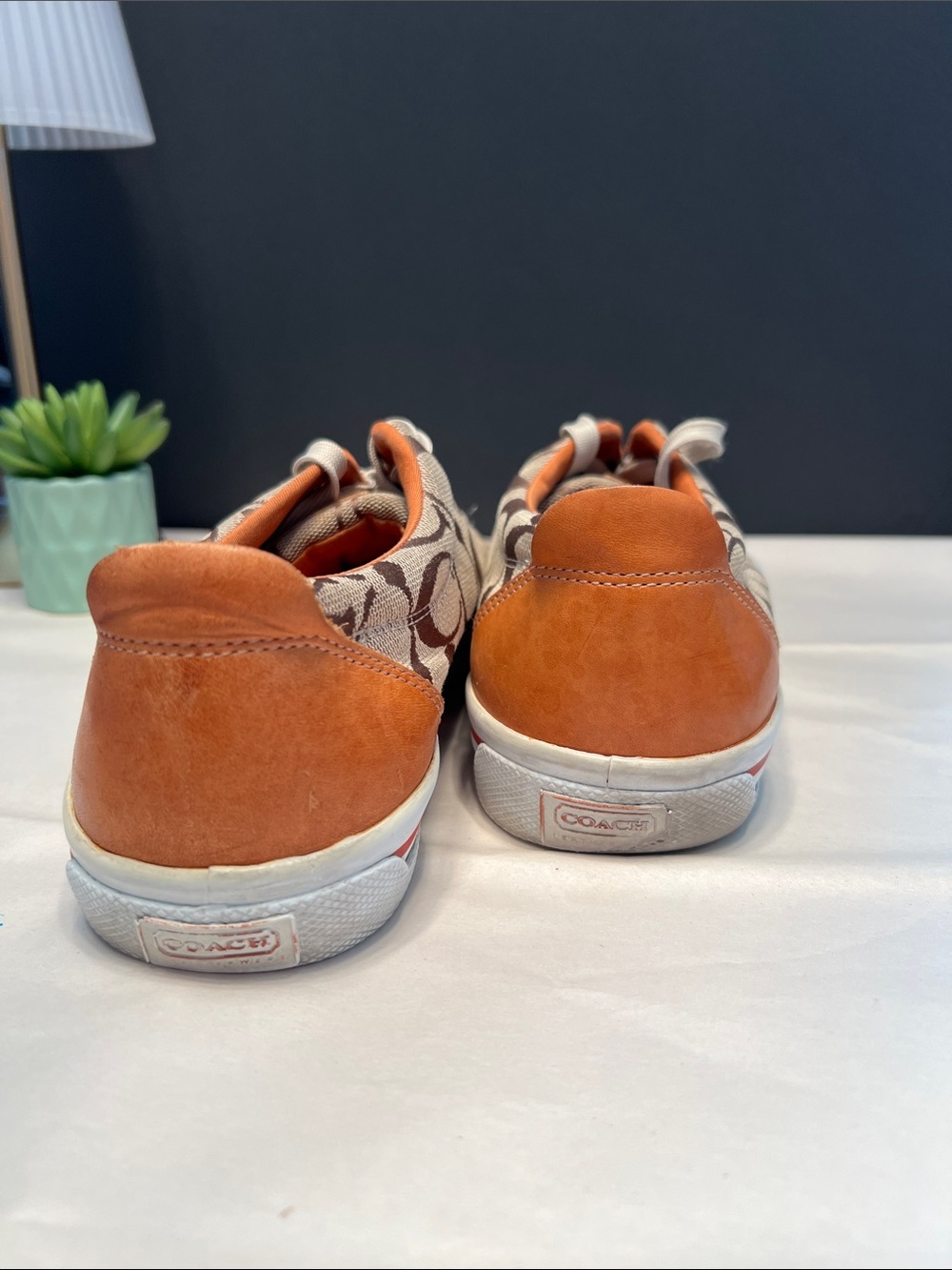 Coach Barrett Signature Canvas Low-Top Sneakers in Brown with Cream Accents - Picture 4 of 8